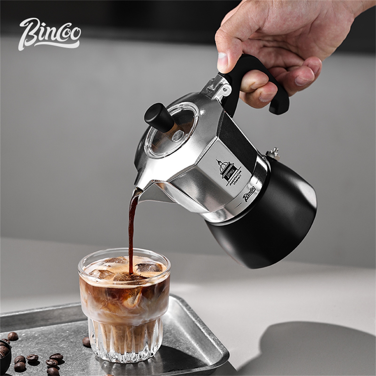 Coffee Equipment At Home - BINCOO Doppelventil-Moka-Topf, Espresso-Extraktionskaffeemaschine, tragbare Heimmaschine, Mokka-Topf,