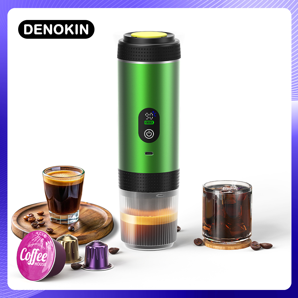 Coffee Equipment At Home - DENOKIN 3-in-1-Kapselkaffeemaschine mit Digitalanzeige, tragbare Espressomaschine